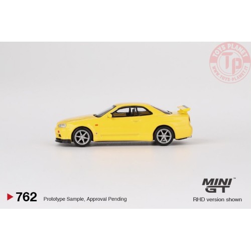 NISSAN SKYLINE GT-R (R34) VSPEC LIGHTNING YELLOW 1999 1:64 MGT00762-R MINI GT