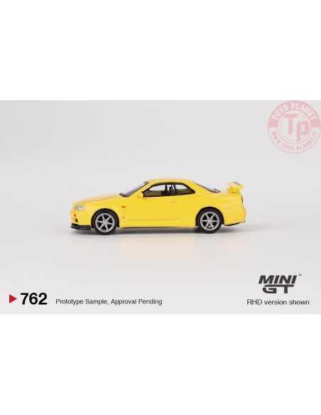 NISSAN SKYLINE GT-R (R34) VSPEC LIGHTNING YELLOW 1999 1:64 MGT00762-R MINI GT
