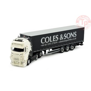 Scania Next Gen S-serie Highline met 3-assige schuifzeilen oplegger Coles - Bruce Lee TEKNO 84971 TEKNO
