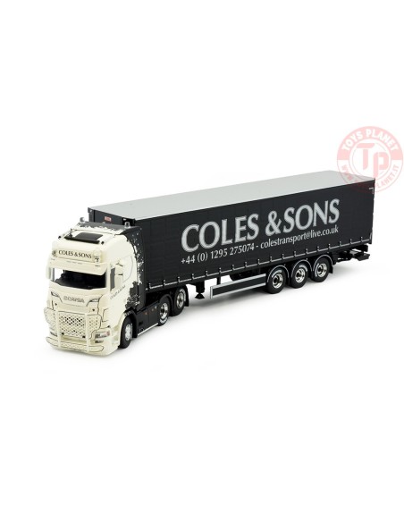Scania Next Gen S-serie Highline met 3-assige schuifzeilen oplegger Coles - Bruce Lee TEKNO 84971 TEKNO