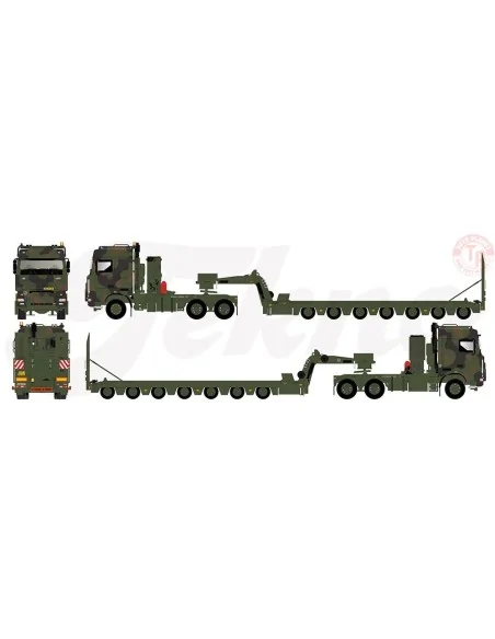 DAF Tropco pantser 6x4 met 7-assige dieplader TEKNO 84976 TEKNO DAF Tropco pantser 6x4 met 7-assige dieplader TEKNO 84976 TEKNO