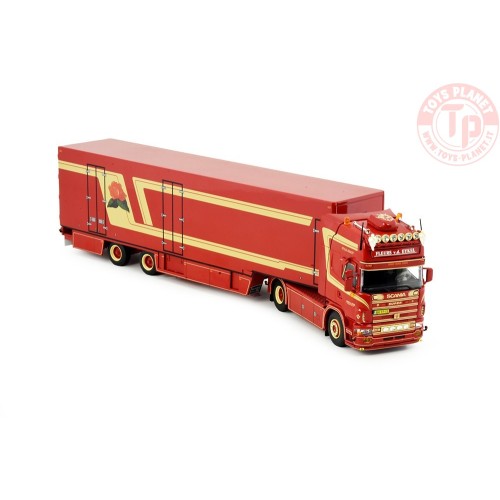 Scania 4-serie Topline met 2-assige bloemen oplegger Fleurs Eijkel v.d. TEKNO 84293 TEKNO
