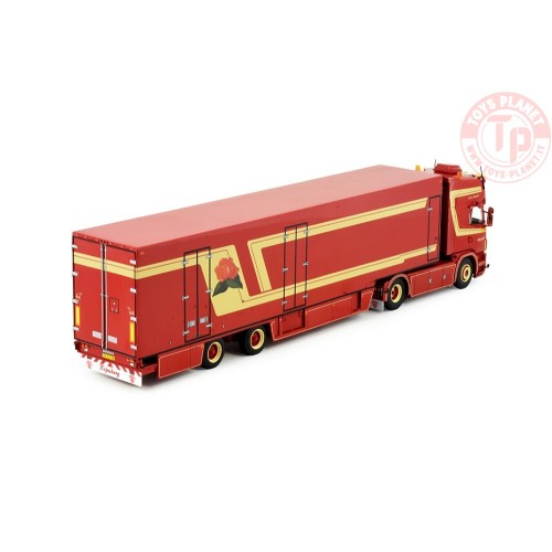 Scania 4-serie Topline met 2-assige bloemen oplegger Fleurs Eijkel v.d. TEKNO 84293 TEKNO
