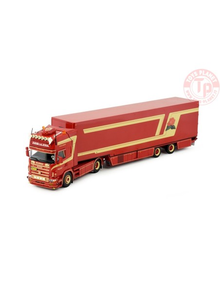 Scania 4-serie Topline met 2-assige bloemen oplegger Fleurs Eijkel v.d. TEKNO 84293 TEKNO