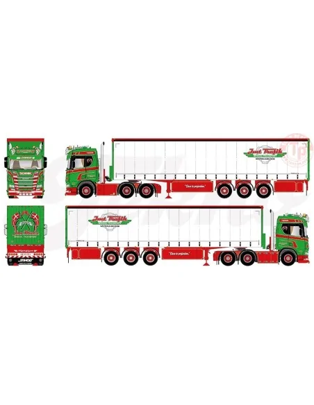 Scania NGR 6x2 met schuifzeilentrailer Jan Mues TEKNO 85273 TEKNO Scania NGR 6x2 met schuifzeilentrailer Jan Mues TEKNO 85273 TEKNO