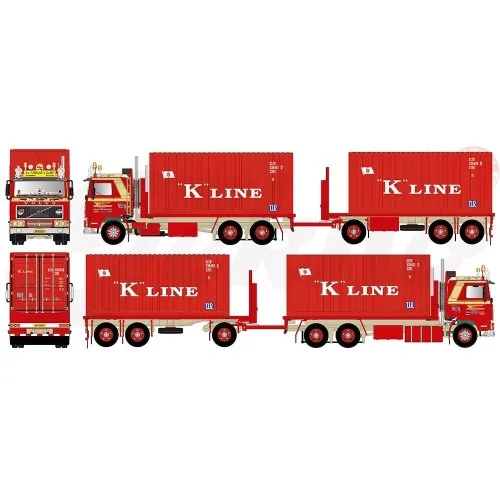 Volvo F12 container combi Van 't Kruis TEKNO 84752 TEKNO
