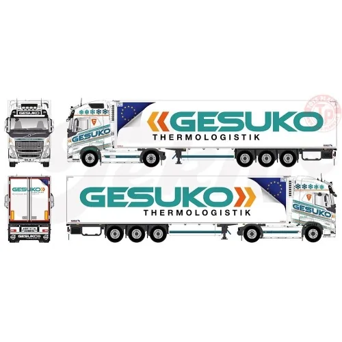Volvo FH05 Globetrotter XL met 3-assige koeloplegger Gesuko TEKNO 85713 TEKNO
