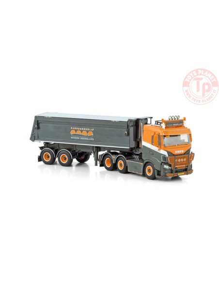 IVECO S-WAY AS 6X2 TWINSTEER HALFPIPE TIPPER TRAILER - 2 AXLE BAGGERBEDRIJF MIDDEN NEDERLAND WSI 01-4234 WSI MODELS