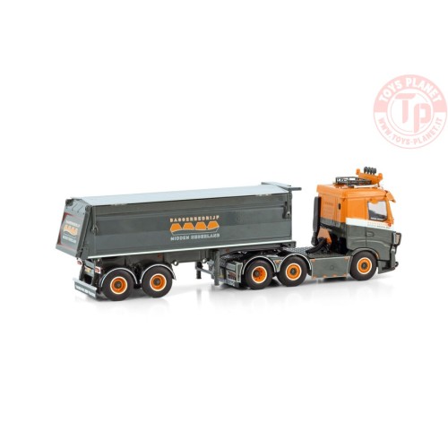 IVECO S-WAY AS 6X2 TWINSTEER HALFPIPE TIPPER TRAILER - 2 AXLE BAGGERBEDRIJF MIDDEN NEDERLAND WSI 01-4234 WSI MODELS