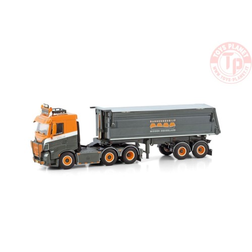 IVECO S-WAY AS 6X2 TWINSTEER HALFPIPE TIPPER TRAILER - 2 AXLE BAGGERBEDRIJF MIDDEN NEDERLAND WSI 01-4234 WSI MODELS