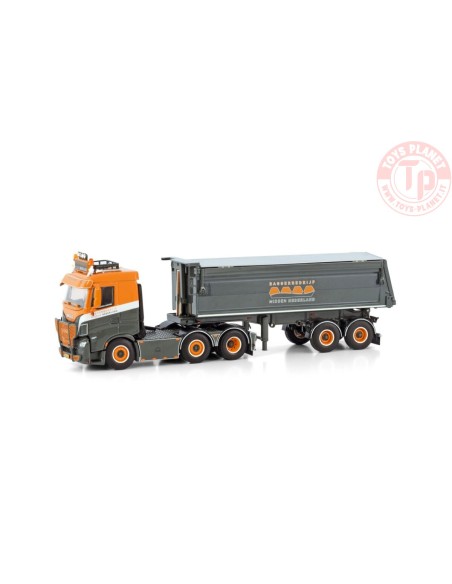 IVECO S-WAY AS 6X2 TWINSTEER HALFPIPE TIPPER TRAILER - 2 AXLE BAGGERBEDRIJF MIDDEN NEDERLAND WSI 01-4234 WSI MODELS