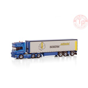SCANIA R4 TOPLINE 6X2 TAG AXLE CURTAINSIDE TRAILER - 3 AXLE RASMUS K JENSEN WSI 01-4041 WSI MODELS