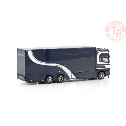SCANIA R4 TOPLINE 6X2 TAG AXLE RIGED BOX TRUCK KANDT B.V. WSI 01-4154 INDUSTRIAL MODELS 1:50