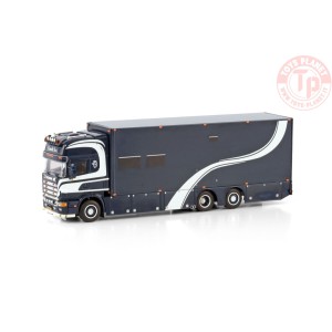 SCANIA R4 TOPLINE 6X2 TAG AXLE RIGED BOX TRUCK KANDT B.V. WSI 01-4154 MODELLISMO INDUSTRIALE 1:50