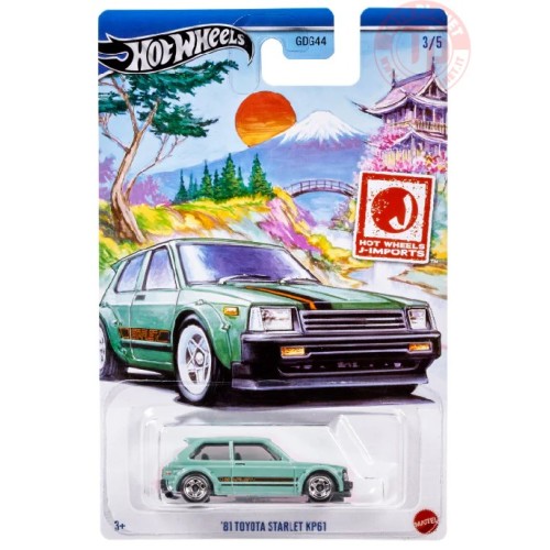 '81 TOYOTA STARLET KP61 1/64 HOT WHEELS HRT02 HOT WHEELS