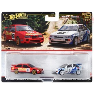 '87 FORD SIERRA COSWORTH-'93 FORD ESCORT RS COSWORTH 1/64 HOT WHEELS HRR73 HOT WHEELS