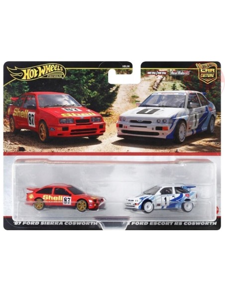 '87 FORD SIERRA COSWORTH-'93 FORD ESCORT RS COSWORTH 1/64 HOT WHEELS HRR73 HOT WHEELS
