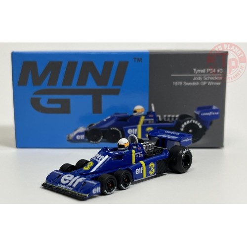 TYRELL P34 N.3-JODY SCHECKTER 1976 SWEDISH GP WINNER-BLUE/YELLOW 1/64 MGT00583-L Mini Gt