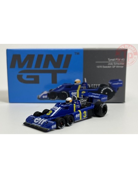 TYRELL P34 N.3-JODY SCHECKTER 1976 SWEDISH GP WINNER-BLUE/YELLOW 1/64 MGT00583-L Mini Gt