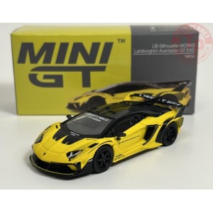 LAMBORGHINI AVENTADOR GT EVO-LB-SILHOUETTE WORKS-YELLOW 1/64 MGT00639-L Mini Gt