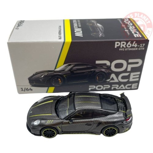PORSCHE 992 STINGER GTR CARBON EDITION-BLACK 1/64 PR64-17 POP RACE