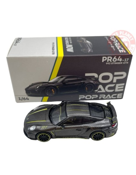 PORSCHE 992 STINGER GTR CARBON EDITION-BLACK 1/64 PR64-17 POP RACE