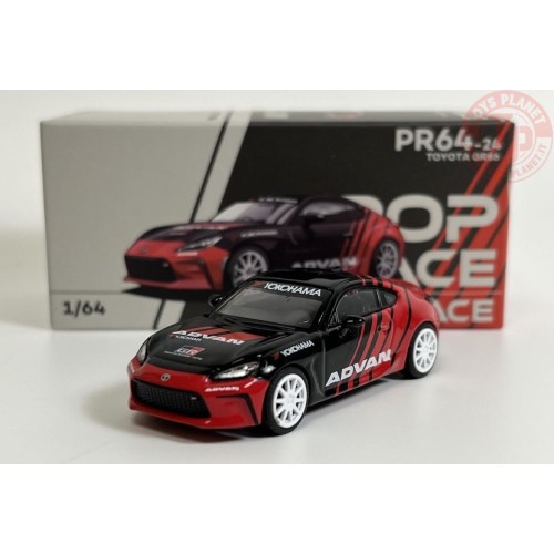 TOYOTA GR86 "ADVAN"-RED/BLACK 1/64 PR64-24 POP RACE