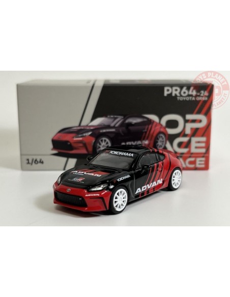 TOYOTA GR86 "ADVAN"-RED/BLACK 1/64 PR64-24 POP RACE