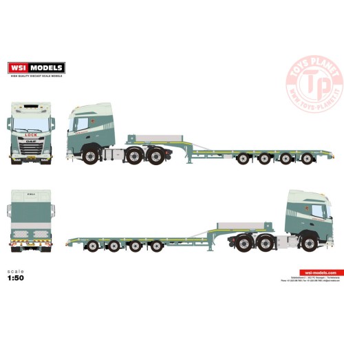 DAF XG 6X2 TWIN STEER SEMI LOW LOADER - 4 AXLE LOCK TRANSPORT WSI 01-4411 WSI MODELS
