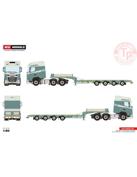 DAF XG 6X2 TWIN STEER SEMI LOW LOADER - 4 AXLE LOCK TRANSPORT WSI 01-4411 WSI MODELS