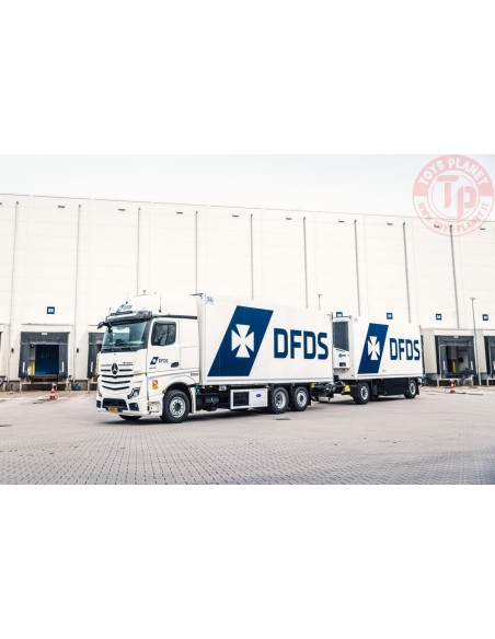 MERCEDES-BENZ ACTROS MP5 GIGA SPACE RIGED REEFER TRUCK 6X2 TAG AXLE RIGED REEFER DRAWBAR TURNTABLE TRAILER - 5 AXLE DFDS WSI ...