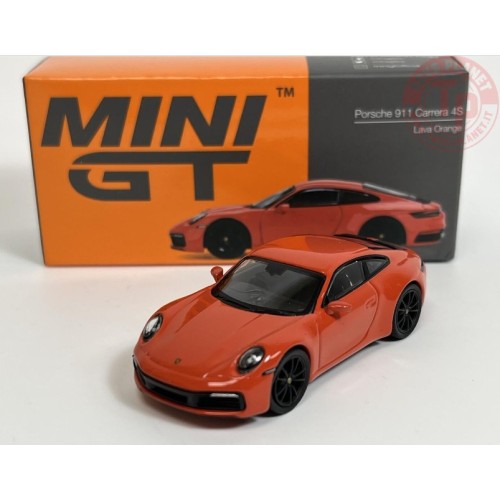 PORSCHE 911 (992) CARRERA 4S -LAVA ORANGE 1/64 MGT00371-R Mini Gt