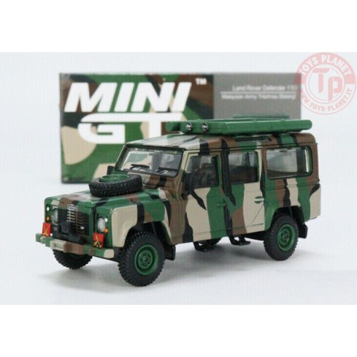 LAND ROVER DEFENDER 110 MALAYSIAN ARMY "HARIMAU NELANG"-GREEN/GREY 1/64 MGT00321-R Mini Gt