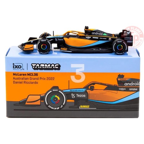 MCLAREN MCL36-AUSTRALIAN GRAND PRIX 2022-DANIEL RICCIARDO-ORANGE-BLUE-BLACK 1/64 T64G-F041-DR1 TARMAC WORKS