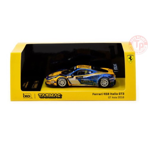 FERRARI 458 ITALIA GT3-GT ASIA 2016-C.VAN DAM/P.BHIROMBHAKDI-BLUE/YELLOW 1/64 T64-074-16GTA12 TARMAC WORKS