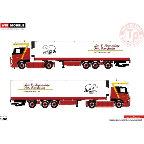 DAF XF SUPER SPACE CAB MY2017 4X2 TRIDEC REEFER TRAILER - 3 AXLE JAN C. SWIJNENBURG WSI 01-4247 WSI MODELS