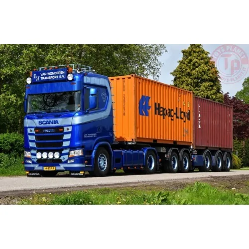 SCANIA S NORMAL CS20N 4X2 2CONNECT COMBI TRAILER - 2+3 AXLE + 2X 20FT CONTAINER VAN WONDEREN BEESD B.V. WSI 01-4235 WSI MODELS
