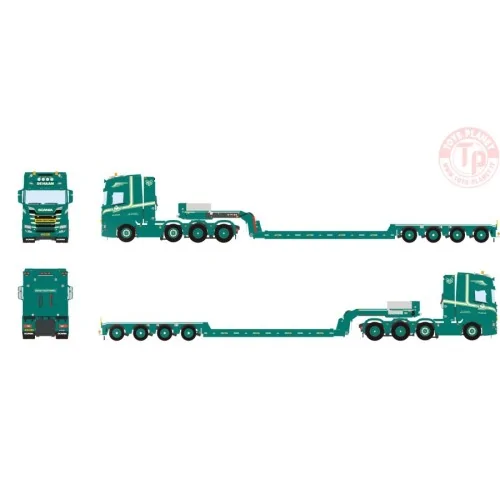 SCANIA R HIGHLINE CR20H 8X4 EURO LOWLOADER - 4 AXLE G.L. DE HAAN WSI 01-4062 WSI MODELS