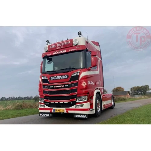 SCANIA R HIGHLINE CR20H 4X2 HALF PIPE TRAILER - 3 AXLE JOHS. TOUSTRUP WSI 01-4087 WSI MODELS