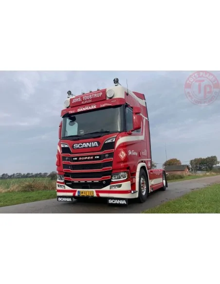 SCANIA R HIGHLINE CR20H 4X2 HALF PIPE TRAILER - 3 AXLE JOHS. TOUSTRUP WSI 01-4087 WSI MODELS