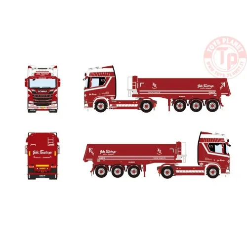 SCANIA R HIGHLINE CR20H 4X2 HALF PIPE TRAILER - 3 AXLE JOHS. TOUSTRUP WSI 01-4087 WSI MODELS