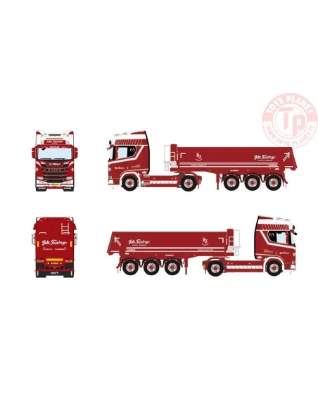 SCANIA R HIGHLINE CR20H 4X2 HALF PIPE TRAILER - 3 AXLE JOHS. TOUSTRUP WSI 01-4087 WSI MODELS