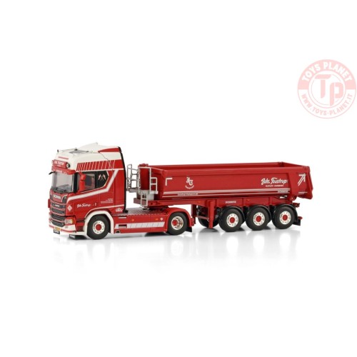 SCANIA R HIGHLINE CR20H 4X2 HALF PIPE TRAILER - 3 AXLE JOHS. TOUSTRUP WSI 01-4087 WSI MODELS