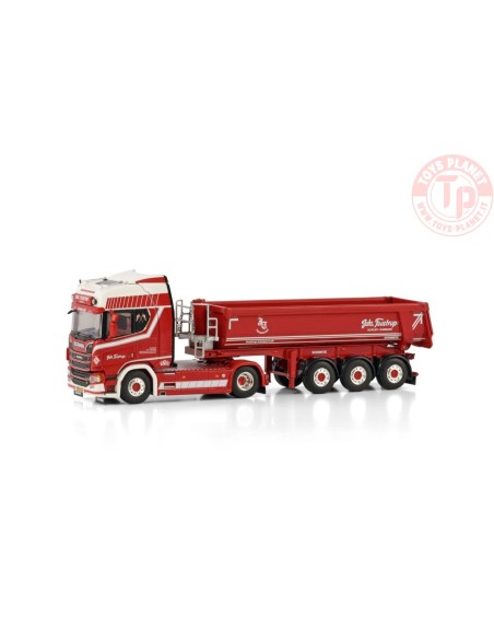 SCANIA R HIGHLINE CR20H 4X2 HALF PIPE TRAILER - 3 AXLE JOHS. TOUSTRUP WSI 01-4087 WSI MODELS