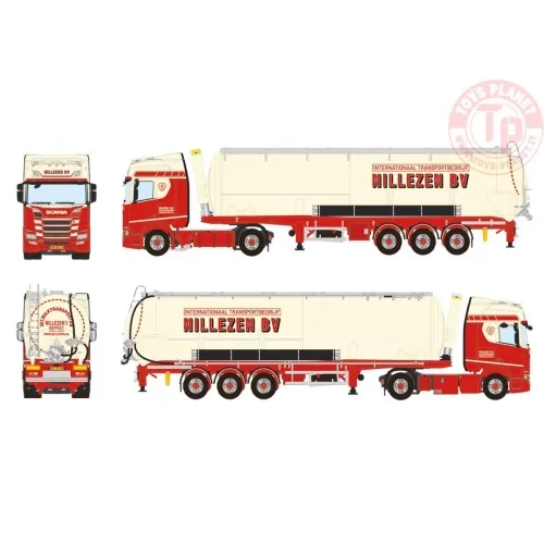 SCANIA R HIGHLINE CR20H 4X2 TIPPER BULK TRAILER - 3 AXLE NILLEZEN TRANSPORT WSI 01-4263 WSI MODELS