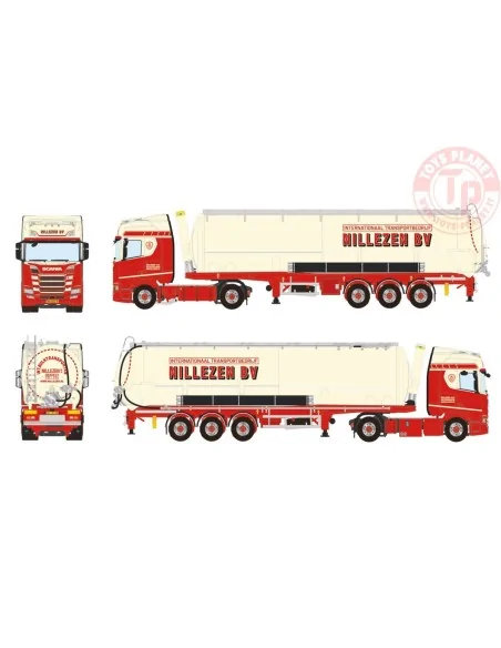 SCANIA R HIGHLINE CR20H 4X2 TIPPER BULK TRAILER - 3 AXLE NILLEZEN TRANSPORT WSI 01-4263 WSI MODELS