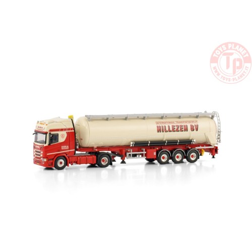 SCANIA R HIGHLINE CR20H 4X2 TIPPER BULK TRAILER - 3 AXLE NILLEZEN TRANSPORT WSI 01-4263 WSI MODELS
