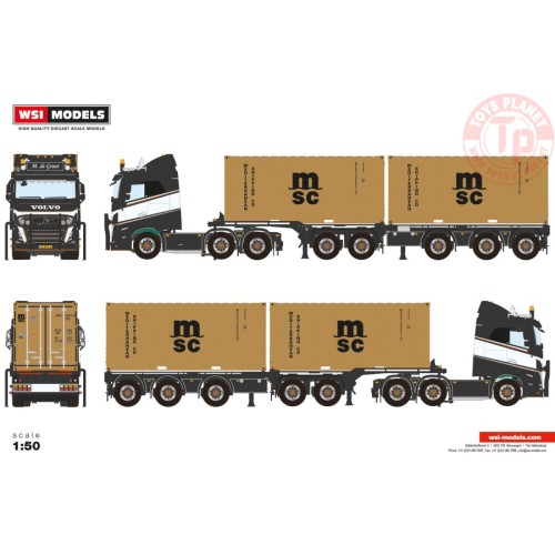 自動車 WSI 01-4382 VOLVO SLEEPER CAB+CONTAINER WSI 01-4382 VOLVO FH5 SLEEPER CAB 6X2 TWIN STEER 2CONNECT COMBI TRA