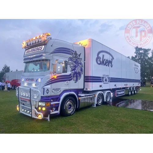 Scania R-serie Streamline Topline met 3-assige gesloten oplegger Malmbergs TEKNO 84753 TEKNO