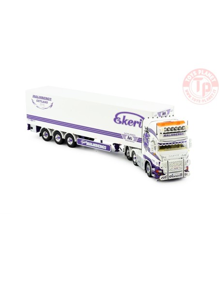 Scania R-serie Streamline Topline met 3-assige gesloten oplegger Malmbergs TEKNO 84753 TEKNO